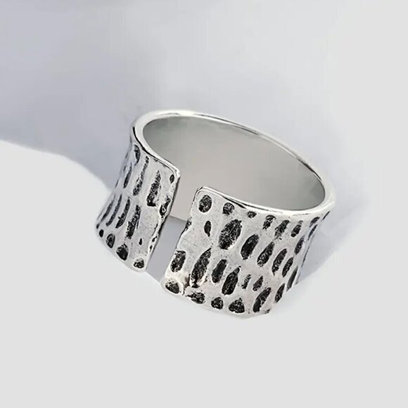 Boho Silver Tone Sunflower Adjustable Band Ring #1334 - Picture 5 of 8